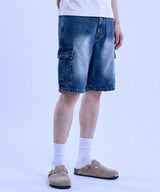 Basic Washing Bermuda Cargo Denim Pants - 3COLOR