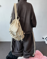 ボヘミアン サイドトラック フリース バルーンロングパンツ🖤 3カラー