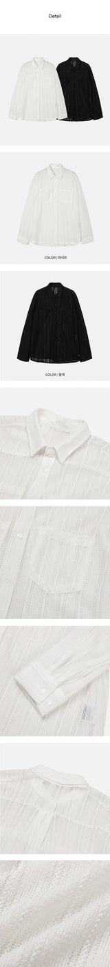 [S/S] レースシースルーシャツ（2color）
