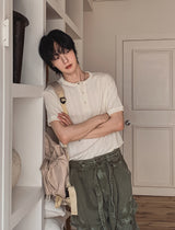 コイズヘンリーネックリンクル半袖Tシャツ