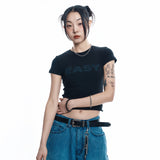 EASY See-through Crop Short Sleeve - Black