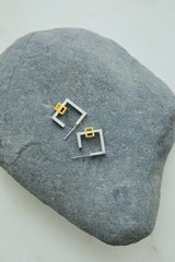 [MADE] Silver925_Small Square in Square_E