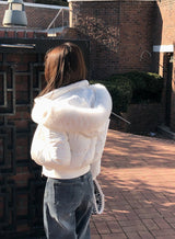 #Winter 2WAYファーフードクロップパディング (3color)