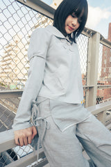 Skirt layered pants (Gray)
