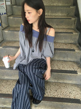 カヒニオフショルダータイシャーリング半袖Tシャツ