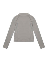 Vネックスリークジップアップ _ グレー