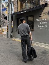 アヴァン ストライプ リベット スラックス