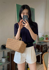Round Basic Short Sleeve Knit (8color)