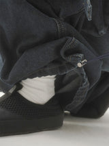 Drop buckle cargo denim pants -2C