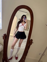 ハイジフラワーラインVネック半袖Tシャツ
