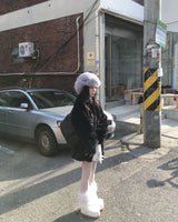 Fur long coat