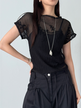 flowery wrinkle blouse (2color)
