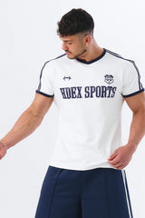 Sporty Ringer Muscle Fit Short Sleeve White