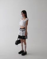 Kawai Punching Eyelet Cropped Blouse