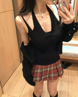 sophia angora crop two-button CD