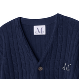 ヘルメスリーVネックケーブルニット UNISEX (4Color)