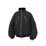 RELABELインタラクティブ (Black Bone)Vカット ボーンストラクチャー マッスル90 レイヤード リブニット ダウンジャケット