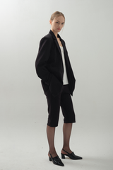 Glossy Wide Jacket_Black