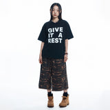 Camo 8-quarter Sweat Bermuda Pants - KHAKI