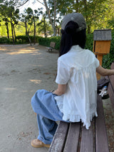 ストライプメガデニムパンツ