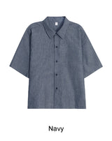 Pet seersucker short-sleeve shirt