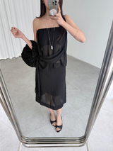 chiffon bandnig tube top (3color)