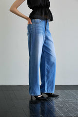 AZURE WIDE DENIM PANTS / BLUE