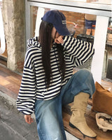 フィクションストライプパーカー
