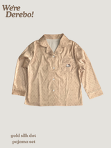 gold silk dot pajama set