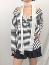 Ribbon Stripe Loose Top