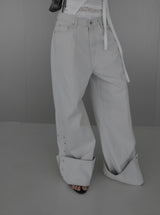 Mobel Snap Roll-up Cotton Pants