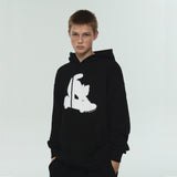 SKATEBOARDING CAT HOODIE - BLACK