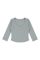 C 90S ラインVネックTシャツ_グレー