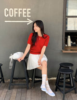 Round Basic Short Sleeve Knit (8color)