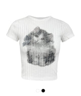 Gaze Cat Short Sleeve T-shirt