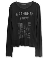 Stencil Numbering Long Sleeve Tee_Black