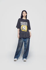 24FW ウォンテッドラビットアートウォークショートスリーブTシャツチャコール