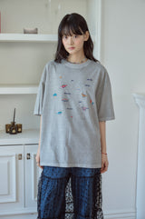 26SS★ ディノステッチ刺繍ピグメント半袖Tシャツ