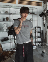 Liloy クロッププリント 半袖Tシャツ