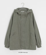 [unisex] オシャロウォッシングオーバーフードジャケット