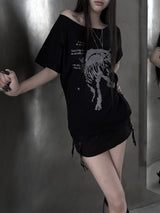 horse graphic off T