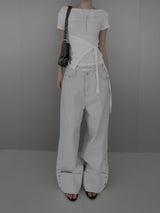 Mobel Snap Roll-up Cotton Pants