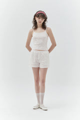 KIRSH PLAIN CHERRY SEMI CROP SLEEVELESS - WHITE