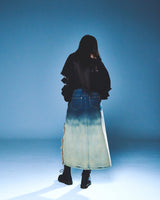 DESTROYED DENIM SKIRT
