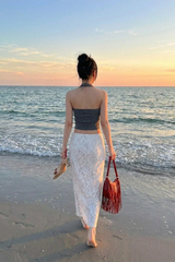 MISTY FLORAL SATIN SKIRT