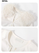 Tinker Bell Fur Wide Collar Long-Sleeved T-Shirt