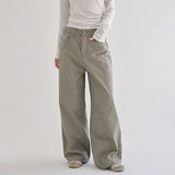 [made/4size] Tenen Herringbone Hip Pocket Wide Cotton Pants -5color