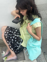 Portrait Wide Strap Shoulder Bag - Mint Soda
