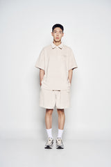 25SS テリーロゴエンボショートパンツ ライトベージュ