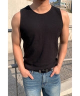 Waffle Crop Sleeveless Tee